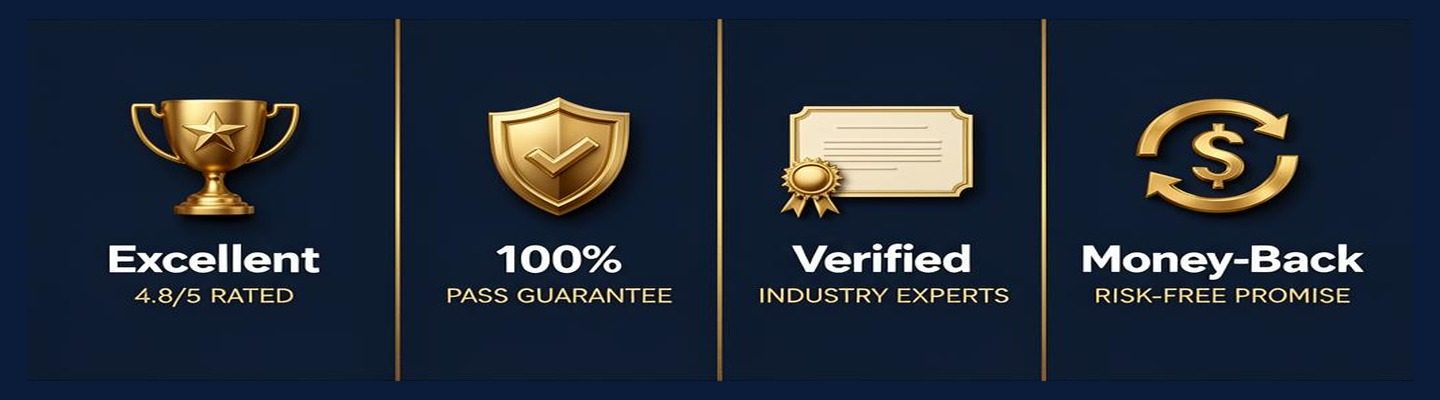 KNScert trust badges: Excellent 4.9/5 rating, 100% Pass Guarantee, Verified by Industry Experts, Money-Back Risk-Free Promise